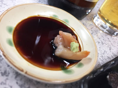 尼崎 立花 立吞処 おかもと 赤貝お造り