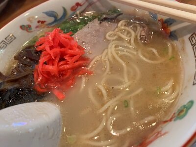 久留米　来福軒　とんこつラーメン　生姜