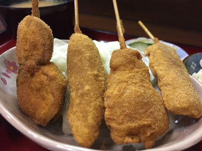 姫路　串かつ　もぐらや　串かつ定食　