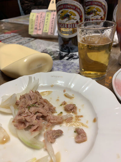 西明石 立呑み 地酒 玉ねぎツナのせ