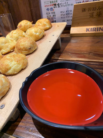 明石 お好み焼き 道場 玉子焼き 出汁