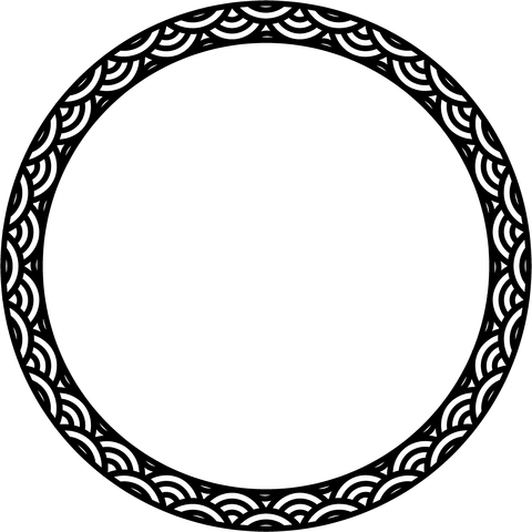 背景屋の円形装飾枠（青海波）004