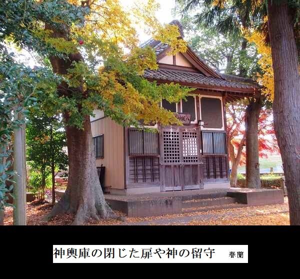 神輿庫の閉じた扉や神の留守