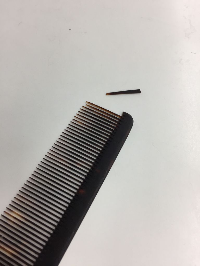理容櫛 昭和レトロ 本鼈甲櫛 レアコーム 理容業務用 中荒直歯手付＃
