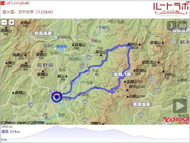 笠ヶ岳、カヤの平（122km）