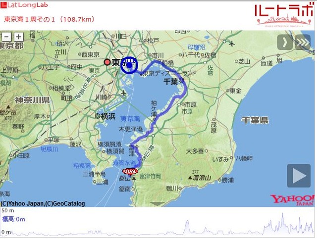 東京湾1周その1(108.7km)