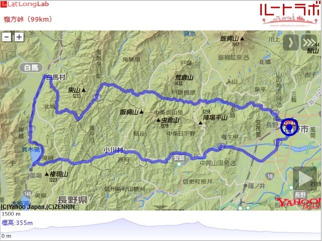 嶺方峠（99km）