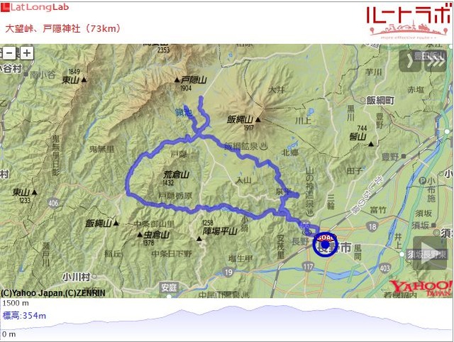 大望峠、戸隠神社（73km）