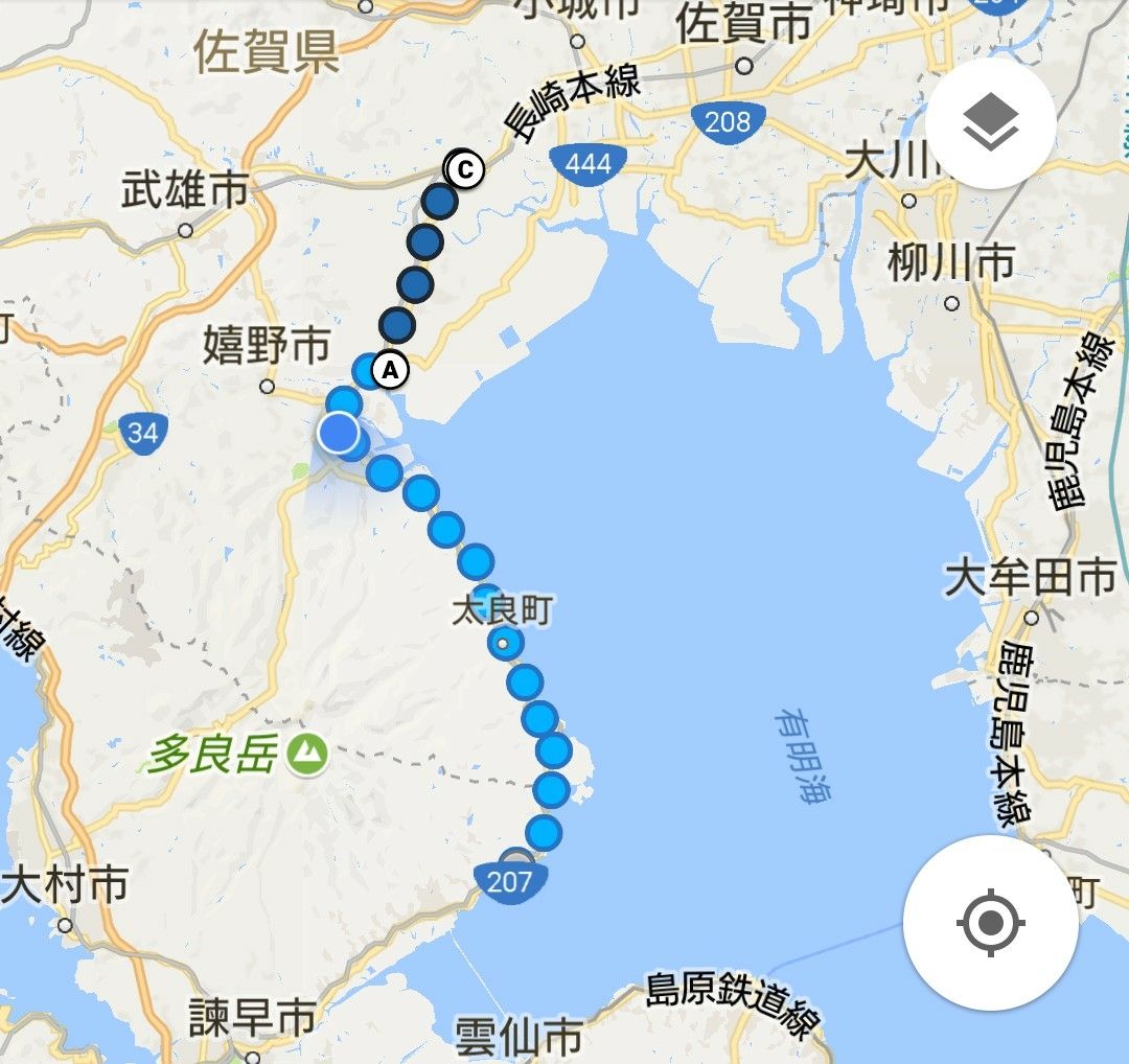 125日目 長崎県諫早市小長井町から佐賀県杵島郡江北町 43km 海岸沿いの日記 日本一周マラソン備忘録