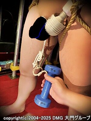新調したミニバーベルを振り回す、緊縛乳首拷問定期調教で汁漏れ①【DMG大門 Essence\'s Ｓ ブログ】