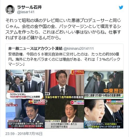 ラサール石井 ツイ