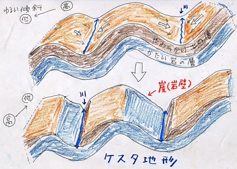 と ケスタ は 地形