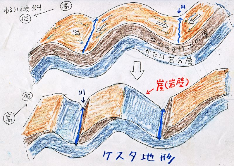 と ケスタ は 地形