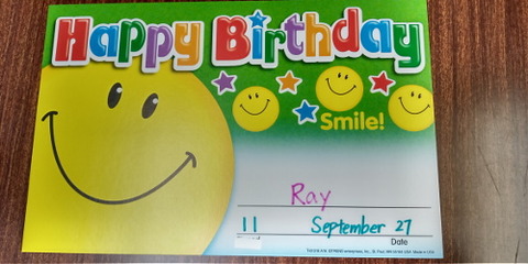 Ray's birthday card