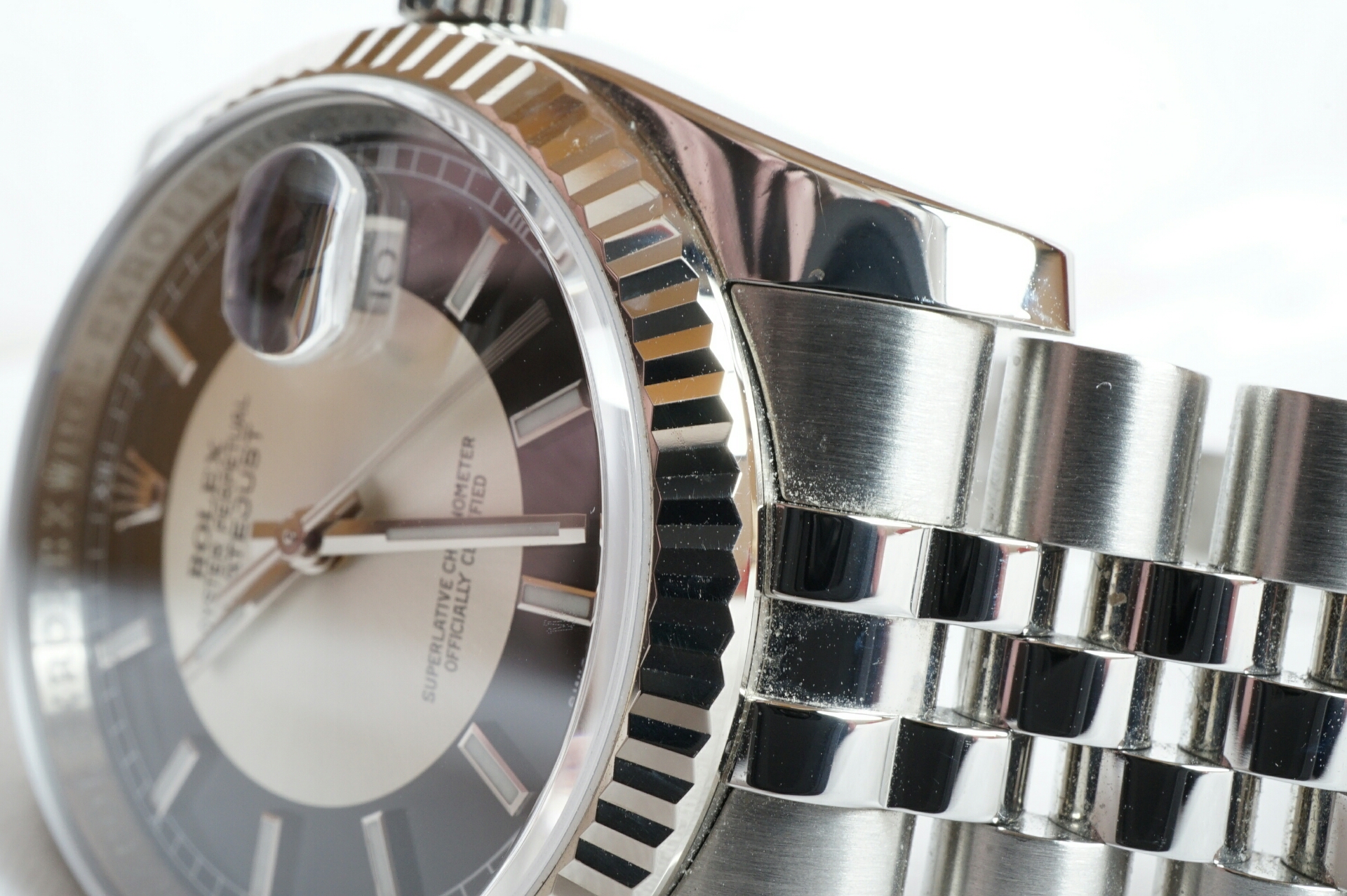 フルーテッドベゼル ロレックス デイトジャスト ブラック シルバー Hal