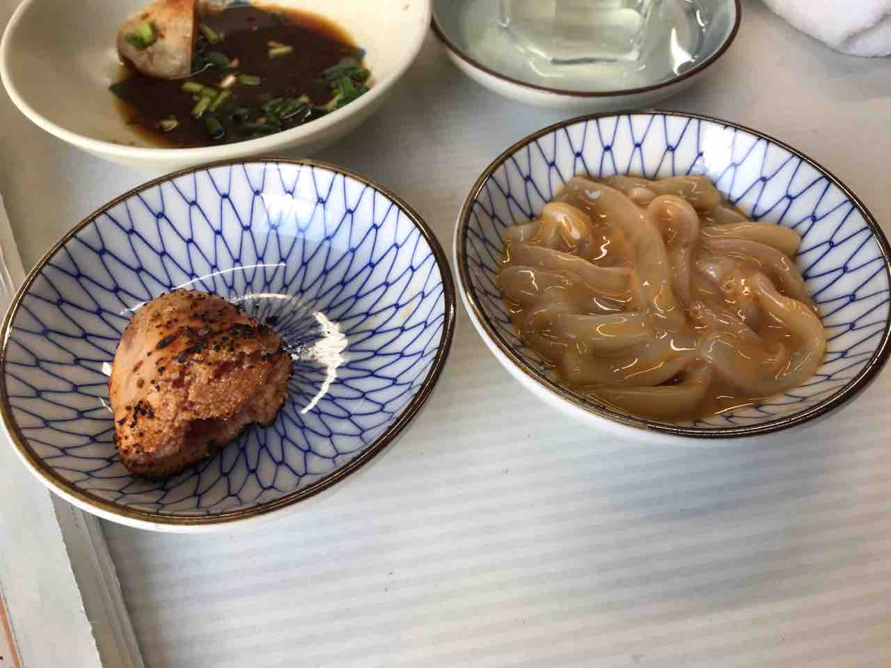 市場で鮃刺 鮟肝 明太子炙り 烏賊の塩辛 魚源食堂 柳橋中央市場 愛知県名古屋市中村区名駅 Red List Restaurant