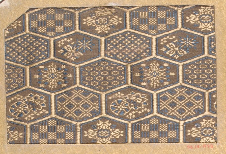 連続文様の入った亀甲文様 着物のよろず 針箱 連続文様の入った亀甲文様 着物のよろず 針箱