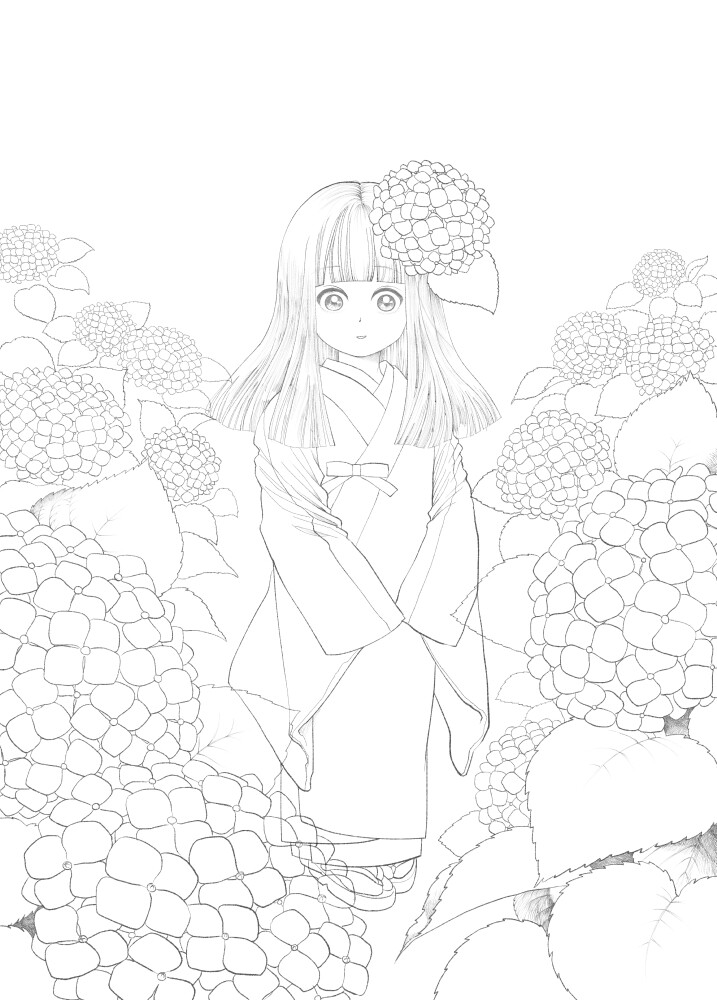 イラスト あじさい天女の庭 完成と作画過程 はまだまいこ 絵のブログ イラスト あじさい天女の庭 完成と作画過程 はまだまいこ 絵のブログ