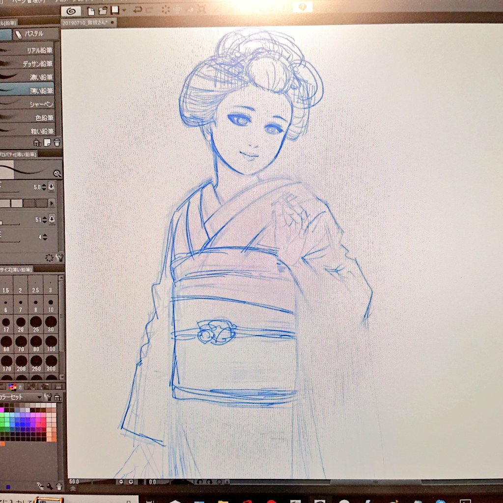 舞妓さん 作画過程f はまだまいこ 絵のブログ 舞妓さん 作画過程f はまだまいこ 絵のブログ