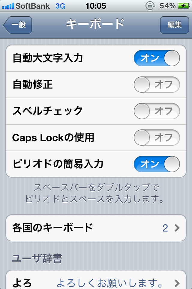 項目の ON を オン 、OFF を オフ と表現した、若干分かりやすいインターフェイス