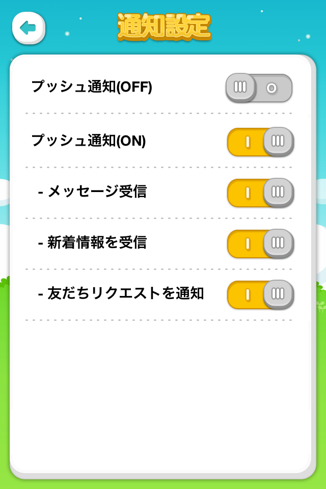 項目の ON を | 、OFF を ○ と表現した、とても分かりにくいインターフェイス