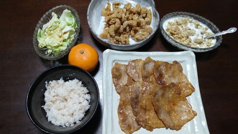 生姜焼き、鳥皮