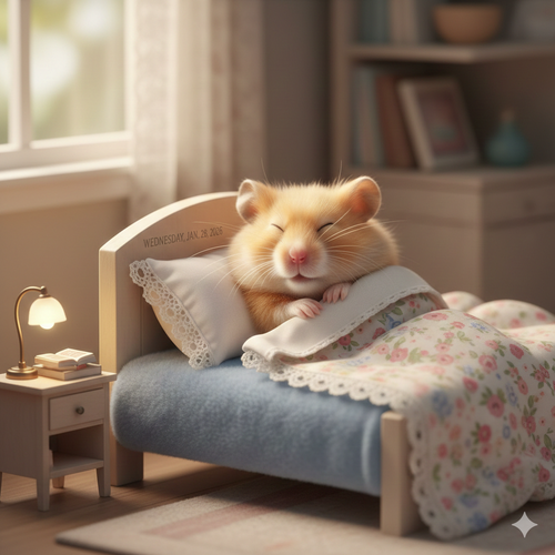 寝ながらごはん食べてるハムスターさん　かわいい