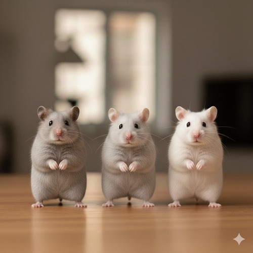 ハムスター３匹回し　かわいい