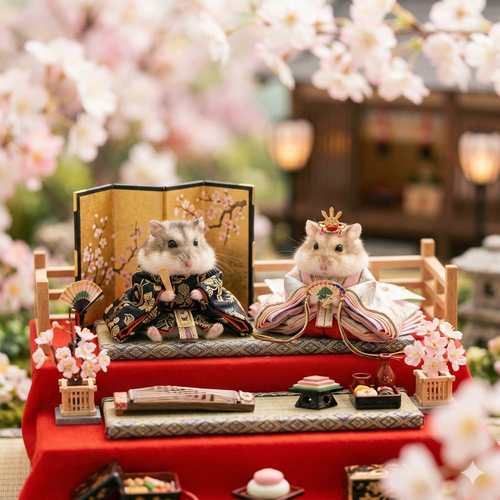 【ひな祭り】ハムスターのお雛様動画　かわいい