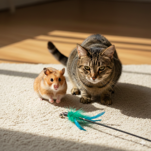 【ハムじゃらし】ハムスターの猫じゃらし遊び　とてもかわいくて良い