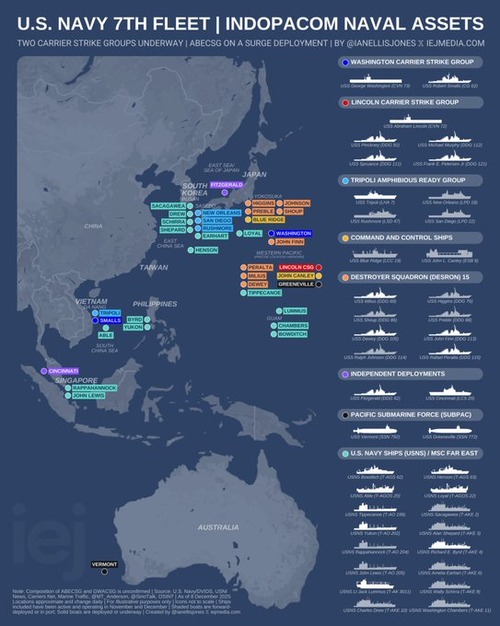 中国軍レーダー照射問題にガチギレした米軍　エイブラハム・リンカーン空母打撃群を日本に配置へ