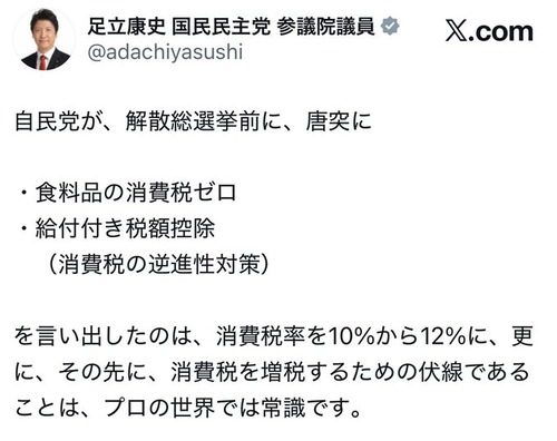 国民民主党議員と支持者達「自民党が消費税１２％にする」と切り抜き動画を元に増税デマを流して大炎上爆発中