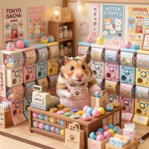 ワイ、ガチャガチャショップの店員お姉さんと会話する