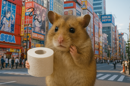秋葉原の路上に置かれたトイレットペーパーの謎