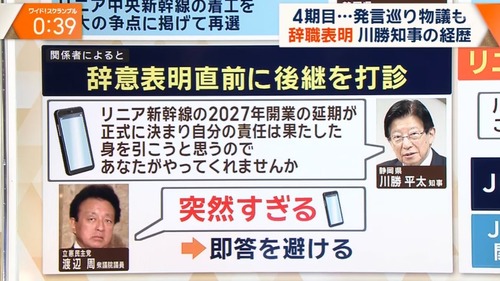 【立憲民主党】川勝平太・静岡県知事　大勝利宣言ｗｗｗｗｗｗｗｗｗｗ