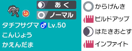 タチフサグマ はたきおとす