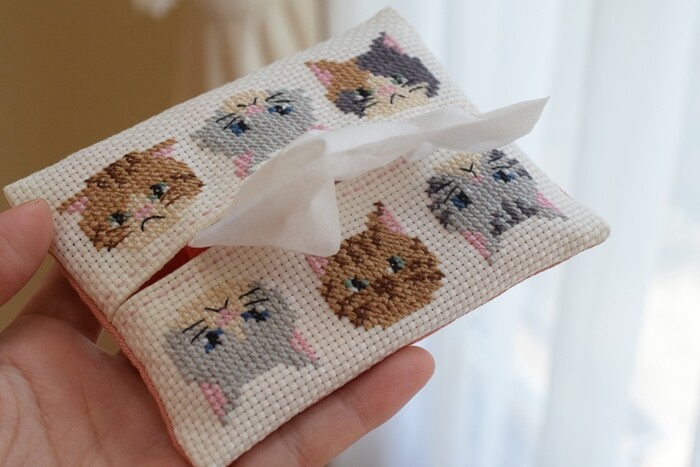 ホビーラホビーレ】超かわいい猫のティッシュケースを作りました