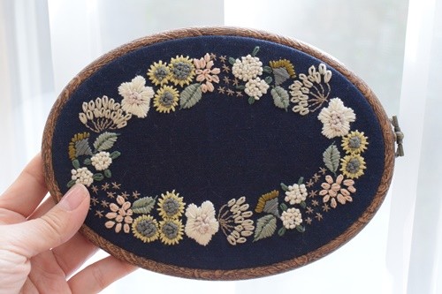 刺繍 樋口愉美子先生の 小さな花のリース が完成しました Happy Go Lucky 心地いい暮らしのコツ Powered By ライブドアブログ