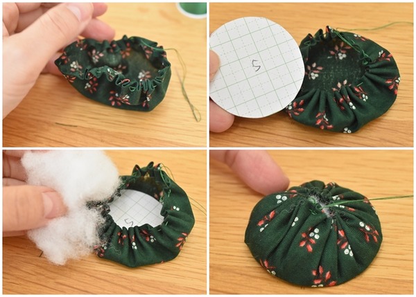 ヨーヨーキルトでクリスマスツリー