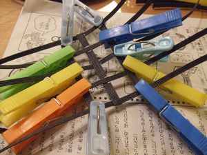 エコクラフトでお正月用花器作り1
