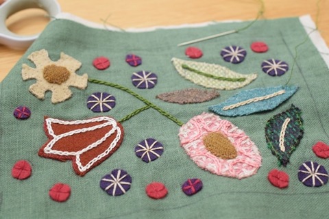 アップリケと刺繍