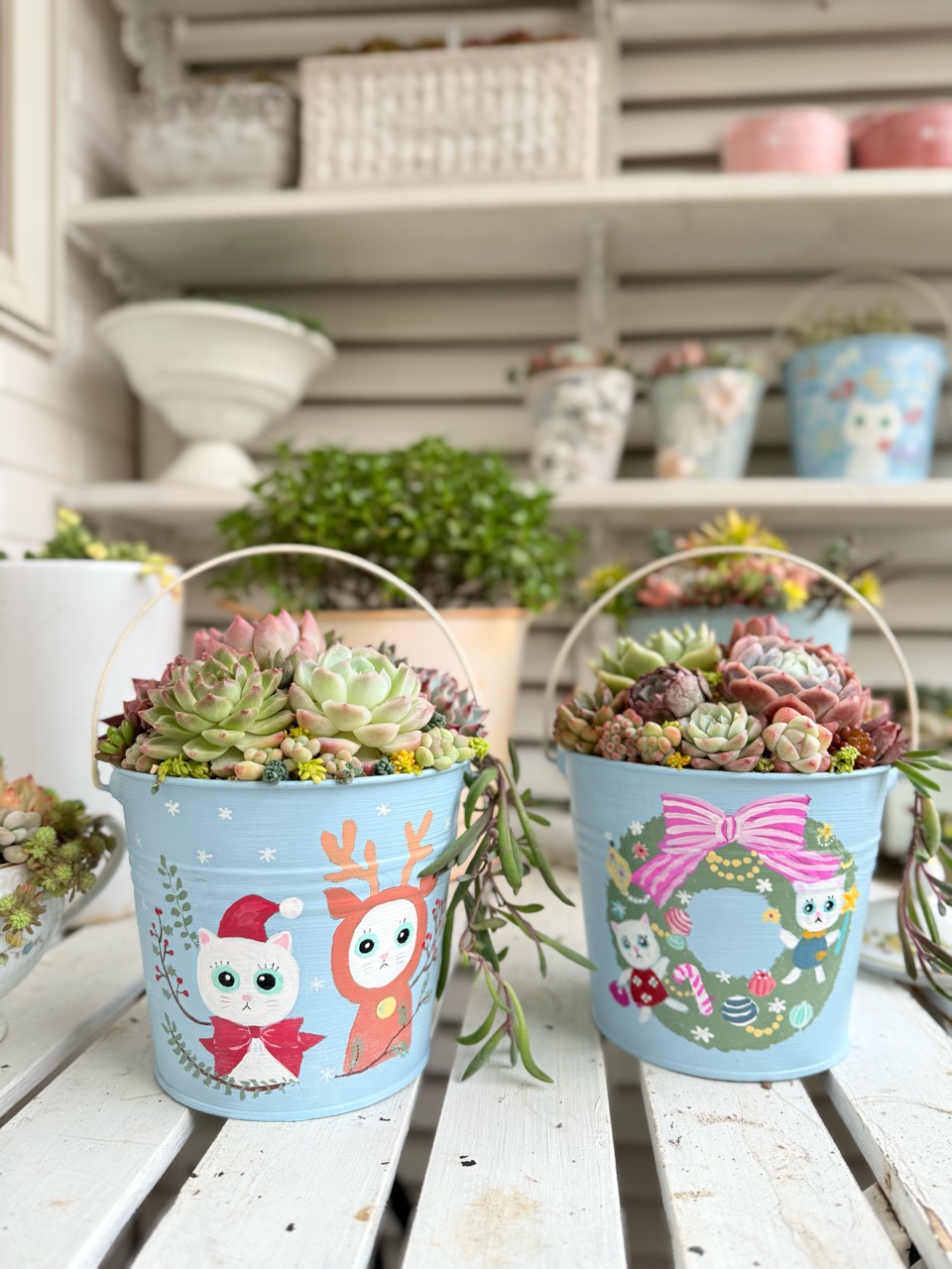 ♡はる様♡ご確認用☆ リメ缶３個セット☆植物柄 ꕤ•ᴗ• クリスマス柄のリメ缶作りました（＾∇＾） : のばらのガーデニング