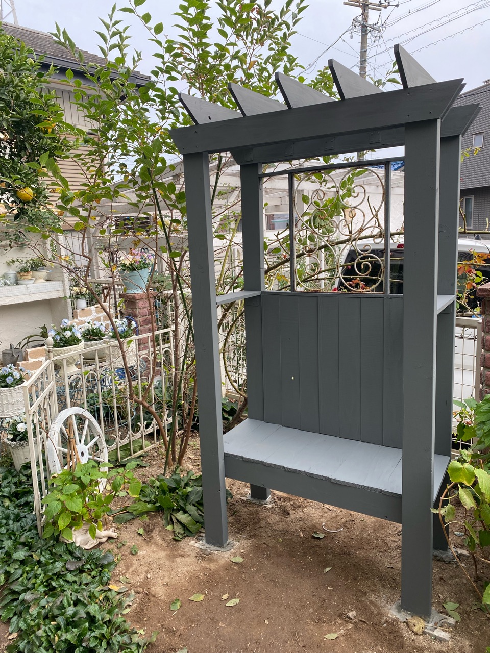 花台付きパーゴラの作り方 のばらのガーデニングブログ Hana And Rose Garden Powered By ライブドアブログ
