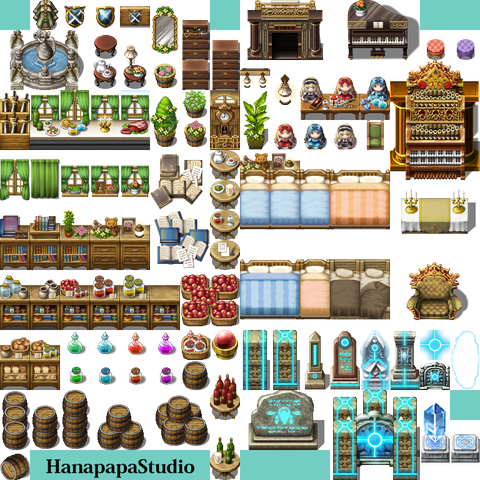 素材 雑多内装マップチップ差分素材eタイルセット内装 改変 Mv Hanapapa Studio Blog
