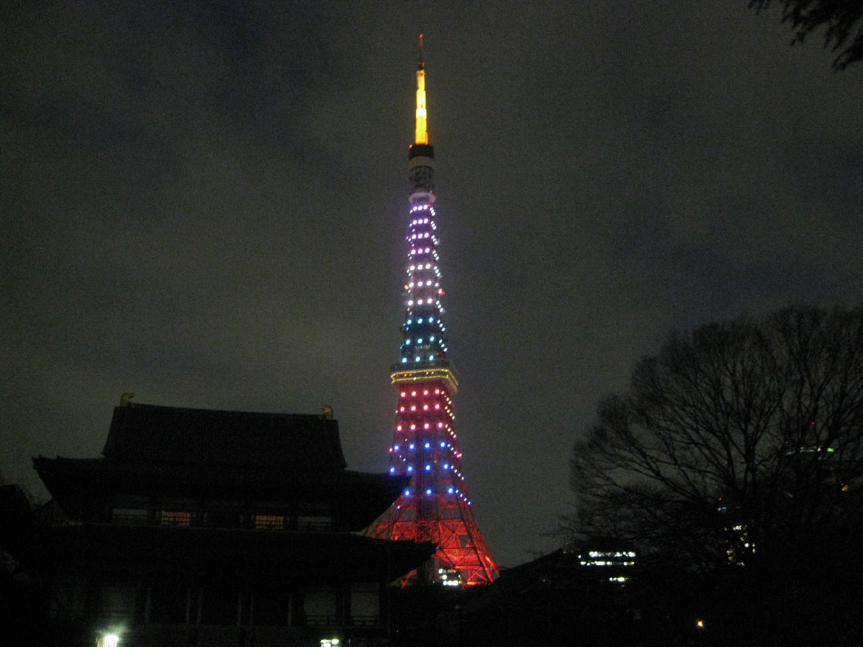 嵐カラーの東京タワー はなの3104ごと