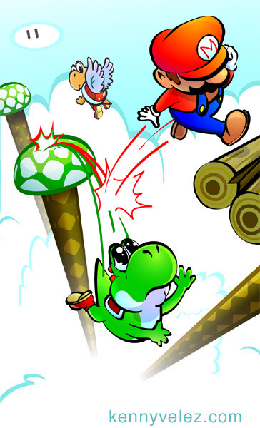 Yoshi_falling_by_SilentKV