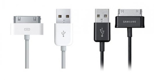 apple-iphone-usb-cable-2007-vs-samsung-galaxy-tab-usb-cable-2010