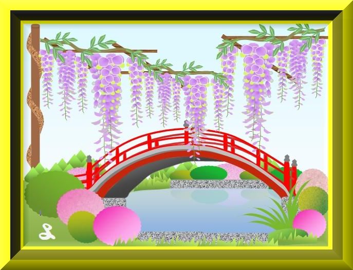 はないかだ43 ワードで描く 赤い太鼓橋と藤の花 ギャラリー はないかだ43 ワードでお絵かき はないかだ43 ワードで描く 赤い太鼓橋と藤の花 ギャラリー はないかだ43 ワードでお絵かき