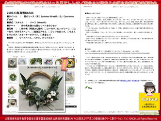 生涯学習KAFAC綿の実のリース／家元エリ子＠京この頃画像
▼画像クリックで1280x960pxlsに拡大＠北洞院エリ子花前カレン