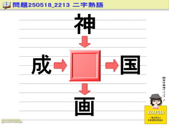 ▼ここをタップまたはクリックで解答を表示します。＠糠味噌脳味噌二字熟語(9)／羽束師
一般社団法人京都国際芸術院代表理事北洞院家元エリ子花前カレン